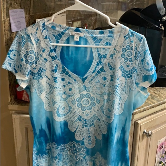 Cache Blue and white top - Picture 2 of 3